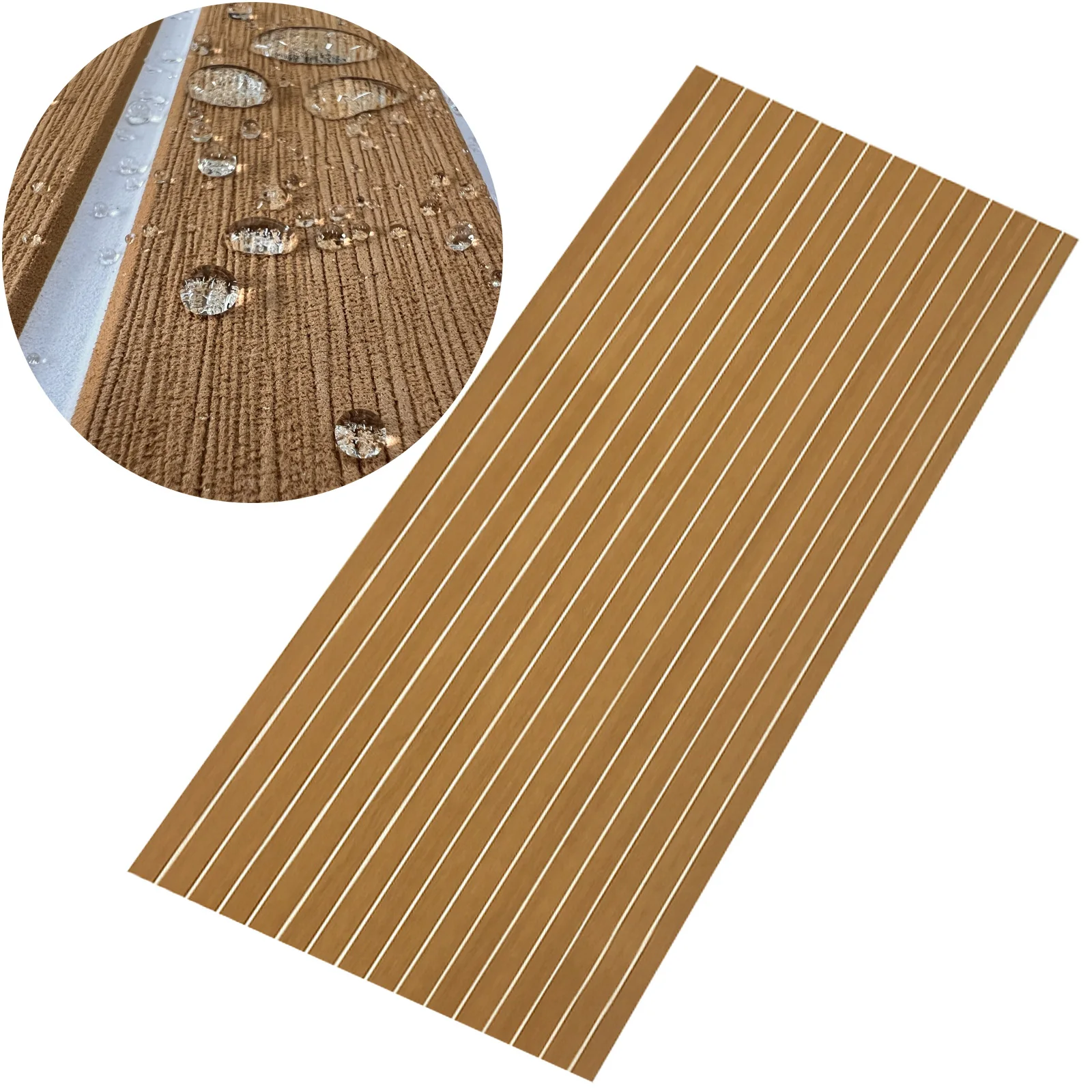 450x2400x5mm Boat Flooring EVA Foam Boat Decking Faux Teak Marine Carpet Boat Decking Self Adhesive Flooring Pad for Yacht