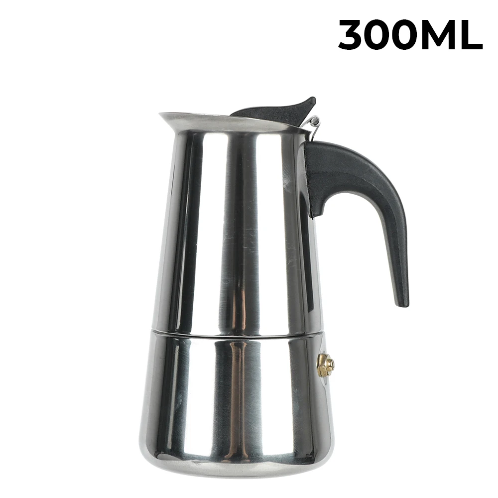 Coffee Maker Pot Mocha Espresso Latte Stovetop Filter Moka Coffee Maker 2/4/6/9 Cups Stainless Steel Coffee Pot for Kitchen