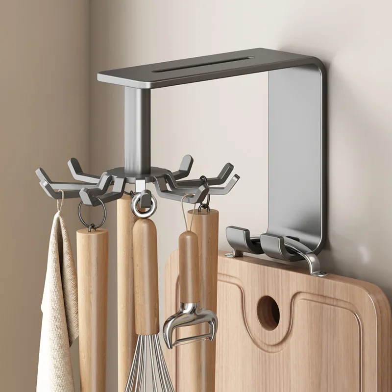 

10 Pegs Kitchen Rotary Hook Wall Mounted Spoon Hanger For Kitchen Wall Organizer Hanging Hooks Kitchen Hanger Carbon Steel Hook