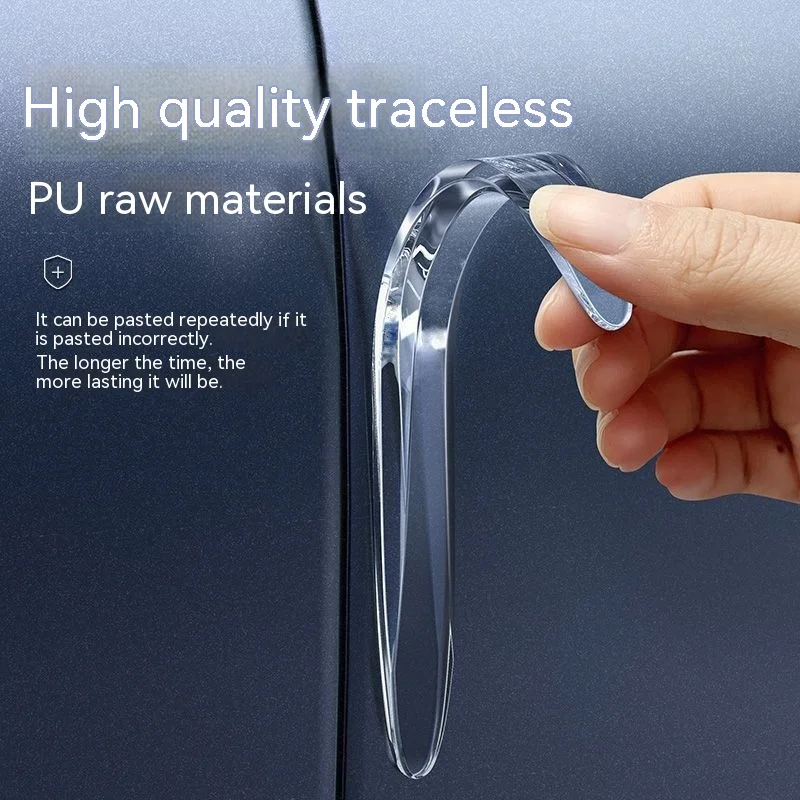 4pcs Invisible Waterproof Car Door Anti-Collision Scratch Strip Rearview Mirror Stickers Edge Transparent Handle Protector