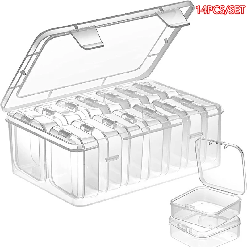 

1pc Plastic Clear Storage Box Organizer Small Storage Case Containers Toy Ring Jewelry Organizer Makeup Case Craft Container