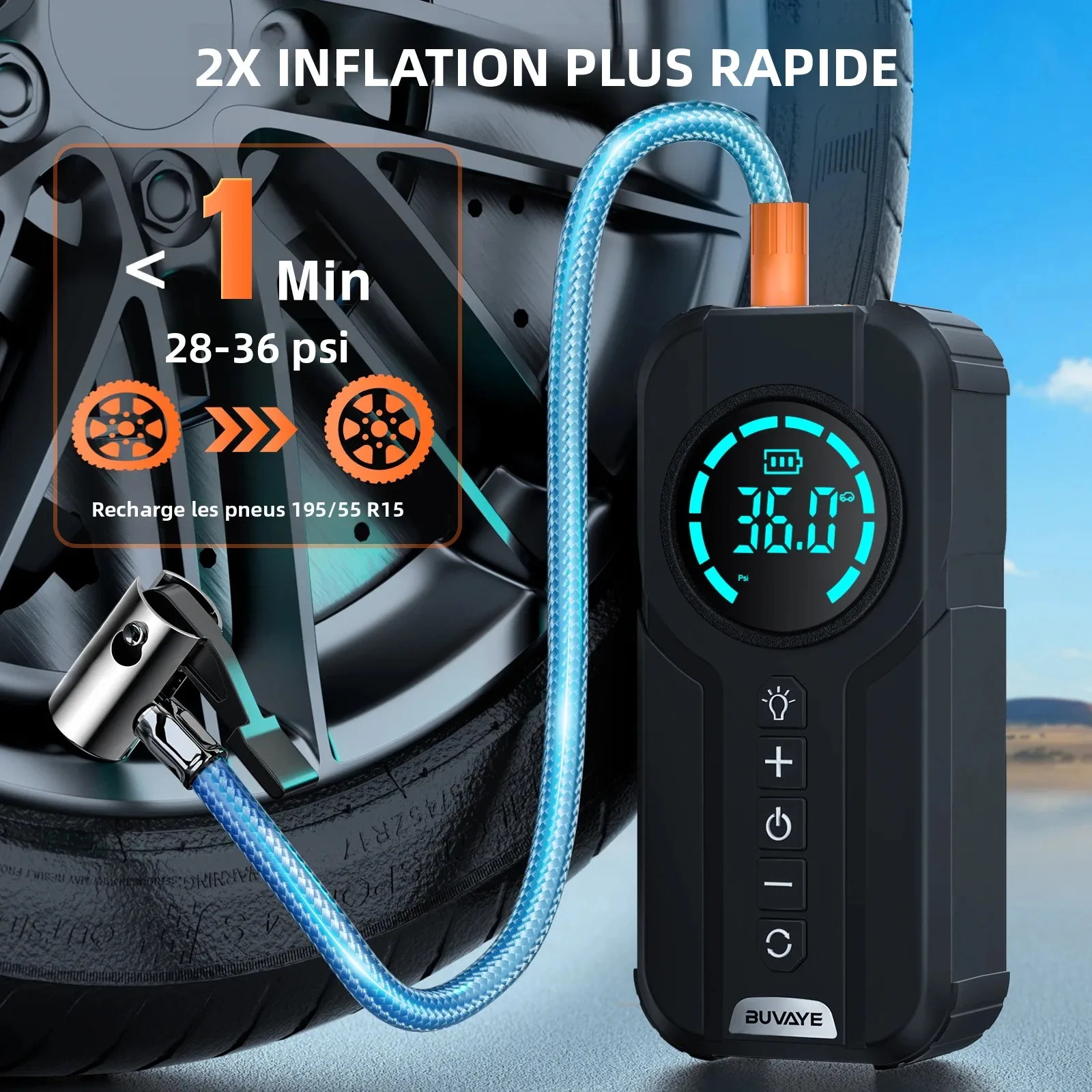 Tragbarer Auto-Batterie-Starter Powerbank 150PSI Luftpumpe 12V Starthilfe Powerbank Schnellstart Ohne Verzögerung