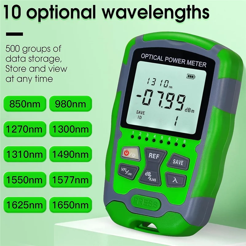 RMWIN-Rechargeable Portable Fiber Optic Cable Tester With RJ45 Network Testing MC70-VFL 30KM Fiber Optic Power Meter