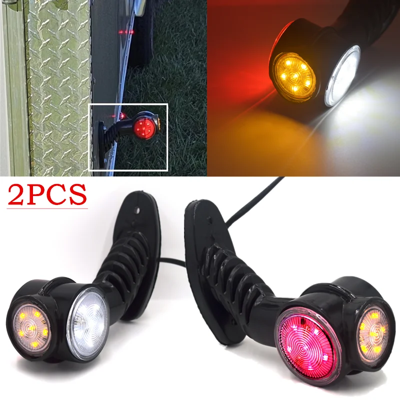 

2PCS Outline LED Clearance Lights Caravans Side Lamp Universal 12V 24V Car Lorry Van Indicator Lamp Marker LED Light