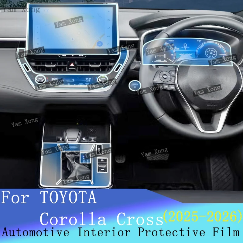 

Car interior Film suit For 2026 Corolla Cross Navigation screen TPU Transparent Film Gear Panel Anti-scratch Protection Sticker