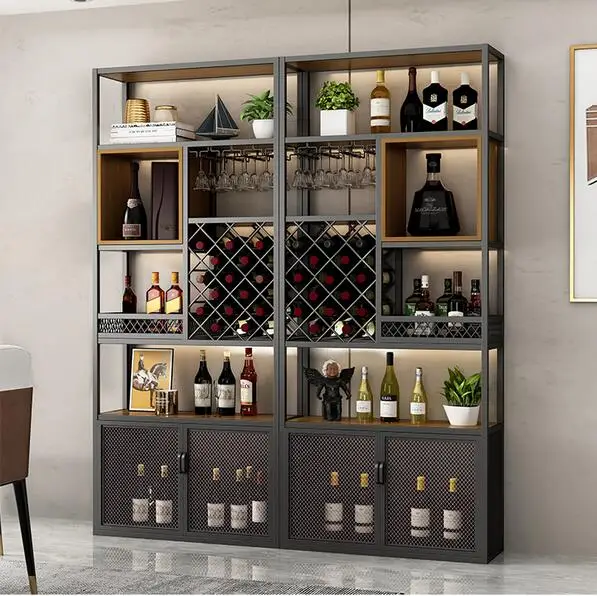 Light luxury wine rack wine cabinet landing simple restaurant bar wine cabinet wine cup storage rack household red wine display