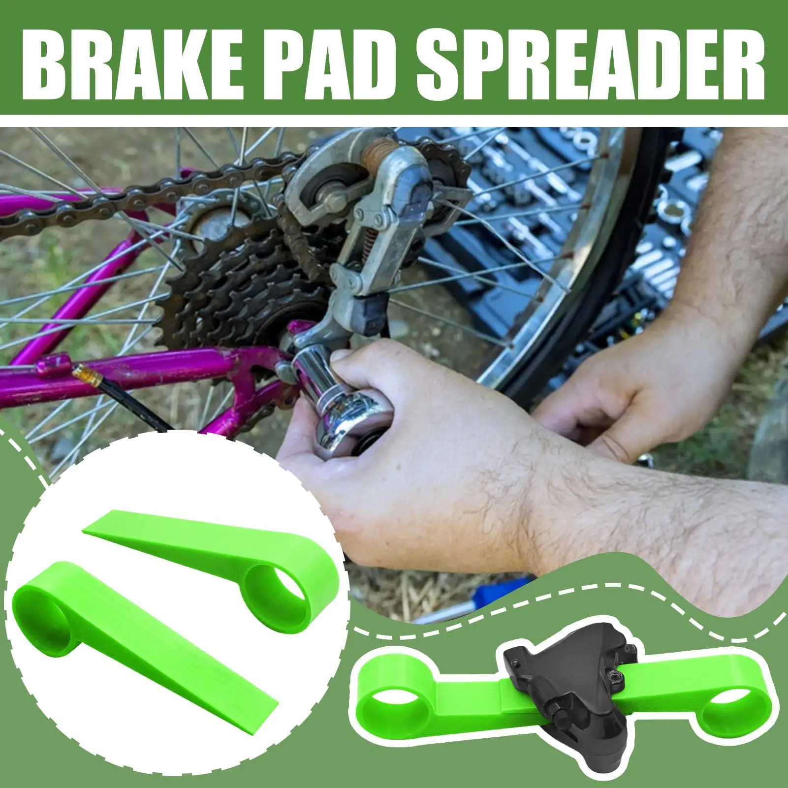 

Brake Piston Reset Tool Rust Resistant Bicycles Brake Tool Strong Effortless Stable Accessories For Scooter Mountain Atv