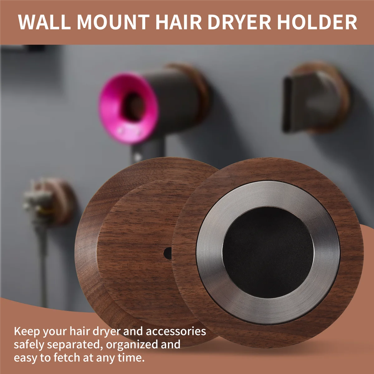 Storage RackFor Blower Rack Home Decor Bathroom Storage Stand Nozzles Hair Dryer Holder Organizer Wall Mount-B