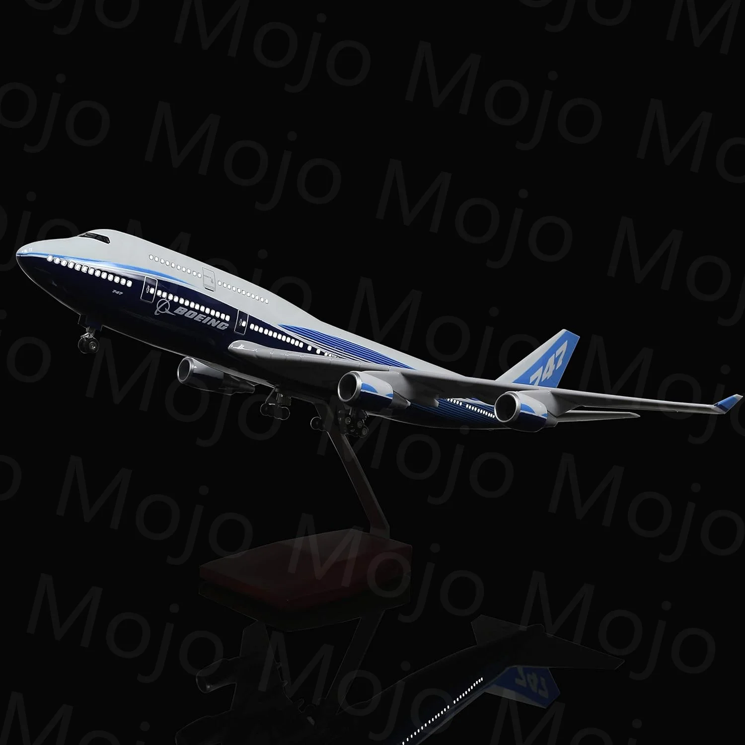 Imagem -02 - Modelo de Aeronave Fundido com Luzes Led International Boeing B747 Escala de 1:150 47cm Apto para Coleção