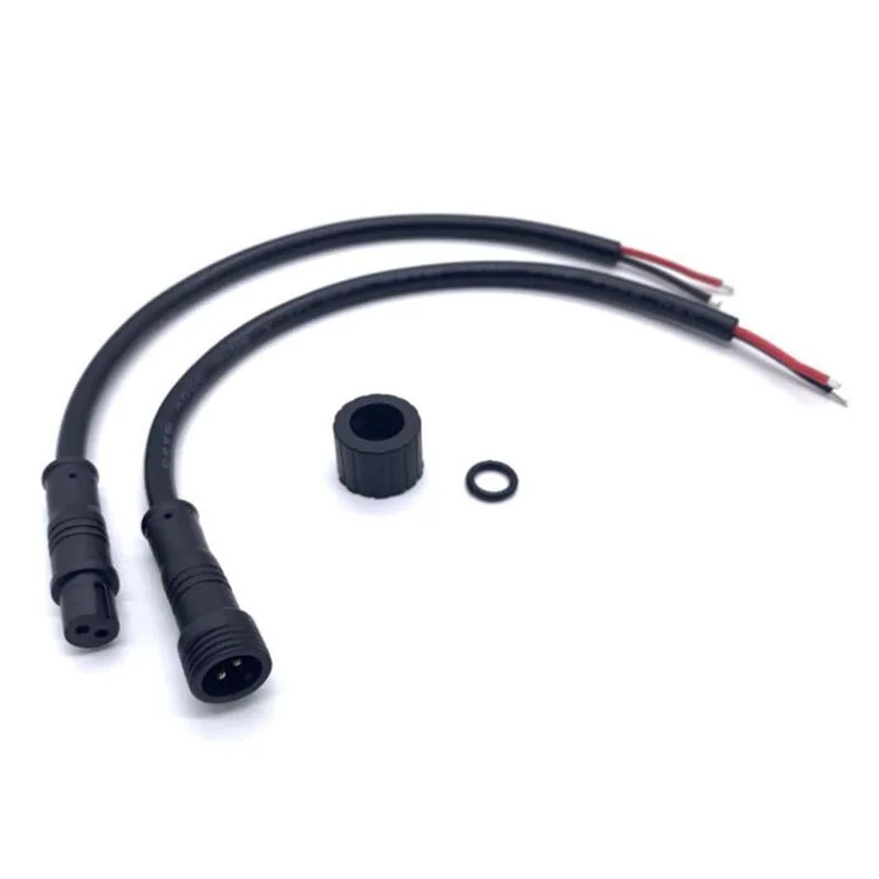 1 Piar Waterproof Power Cable Female Male 2Pin 3Pin 4Pin Jack Plug Adapter Connector 500V 3A 20cm Wire Connector Cords w28