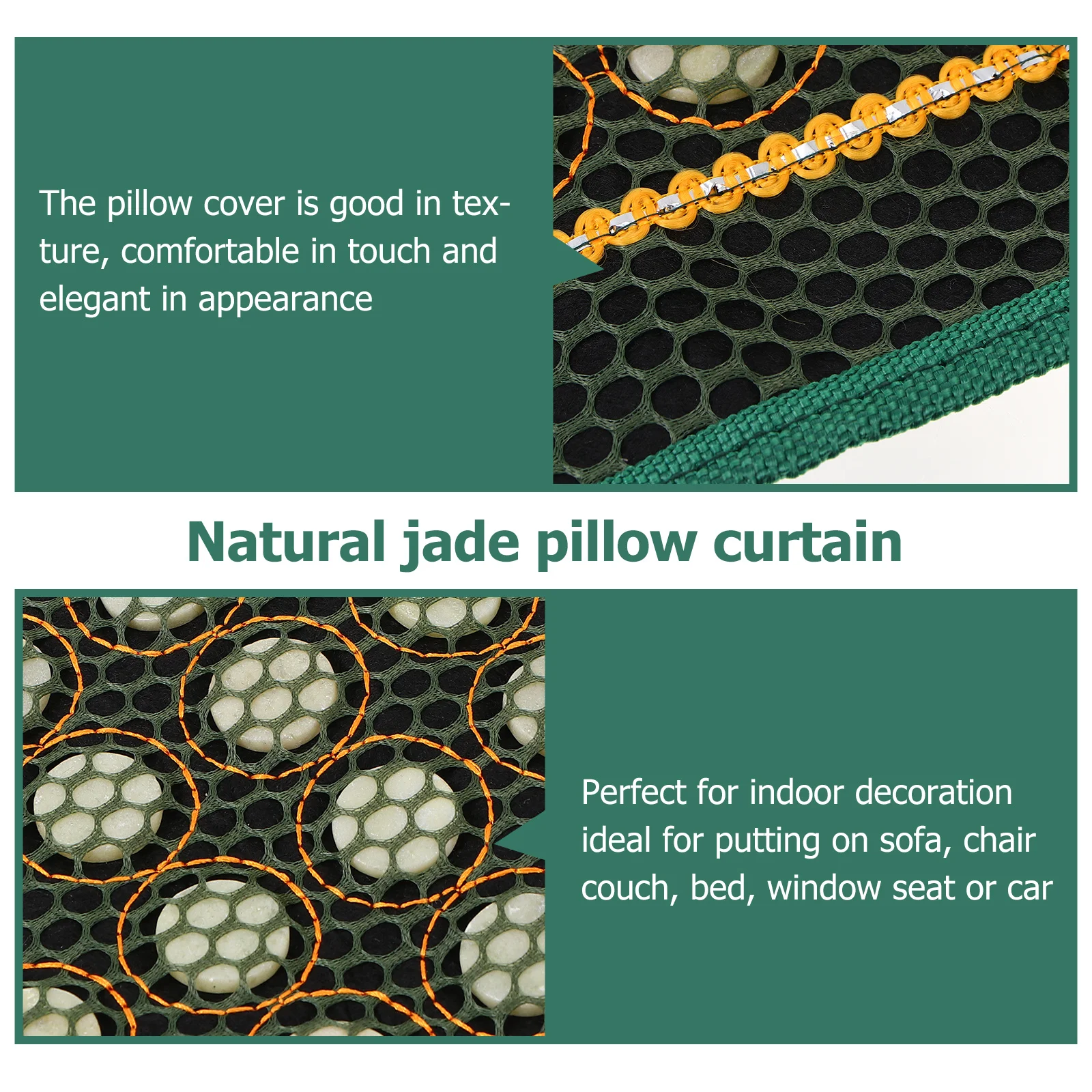 

Jade Pillow Cushion Exquisite Cover Delicate Protector Non- Home Decorative Stylish Design Long-Lasting Comfortable Touch