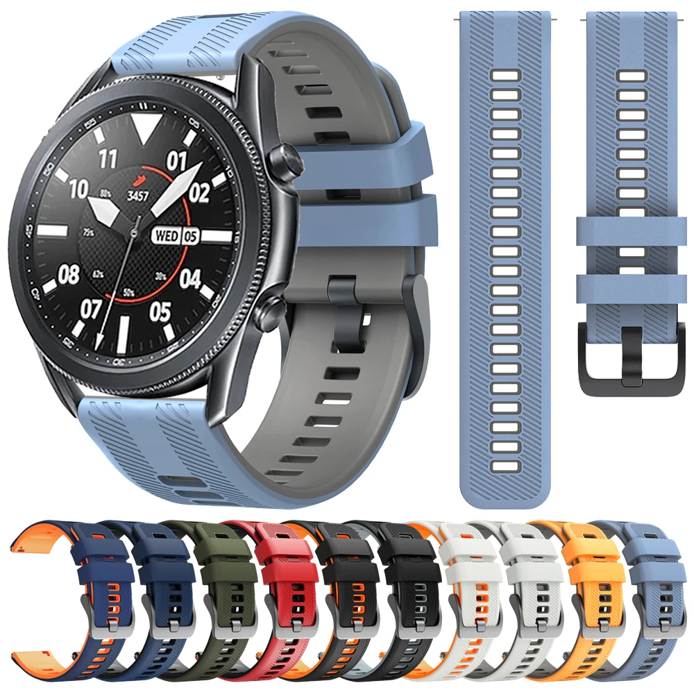 Bracelet en Silicone de 22mm pour Samsung Galaxy Watch3, 45mm, 46mm/Gear S3 Classic Frontier Sport, pour HUAWEI WATCH GT Runner2