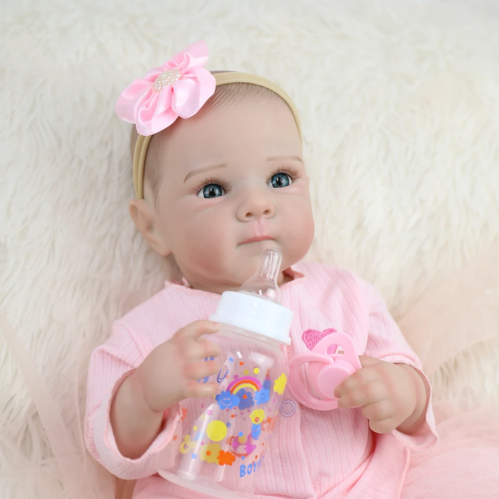 18 بوصة بيتي بيبي تولد من جديد فتاة كامل الجسم سيليكون الفينيل دمية مع اليد مفصلة رسمت الجلد تحصيل الفن دمية هدية الكريسماس #2