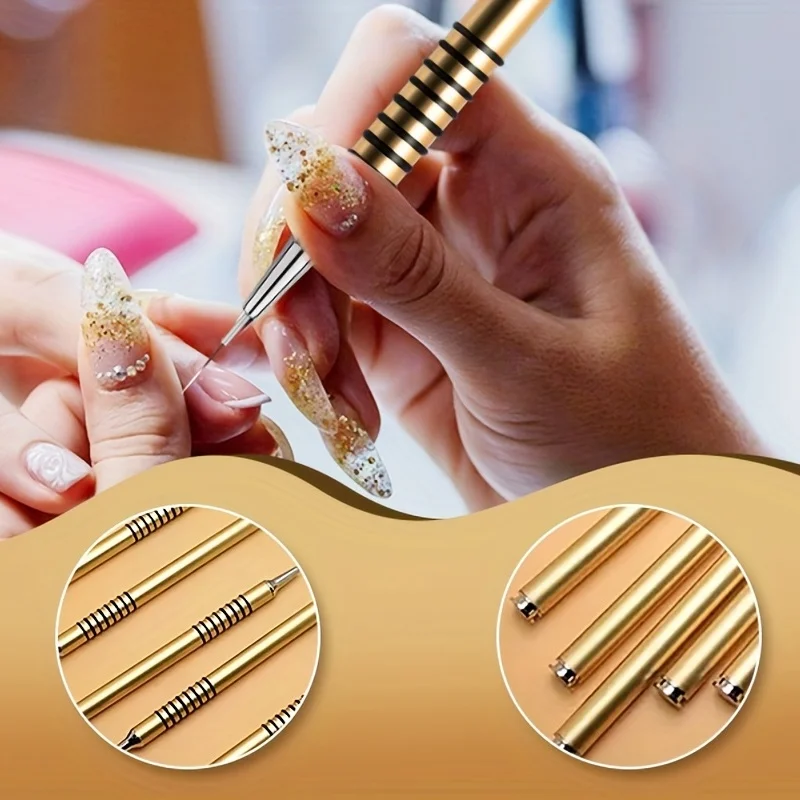 6pcs Nail Art Liner Brushes Set Nail Art Design Brush Striping Thin Long Lines Dotting Drawing Pen UV Gel Polish Painting Brush