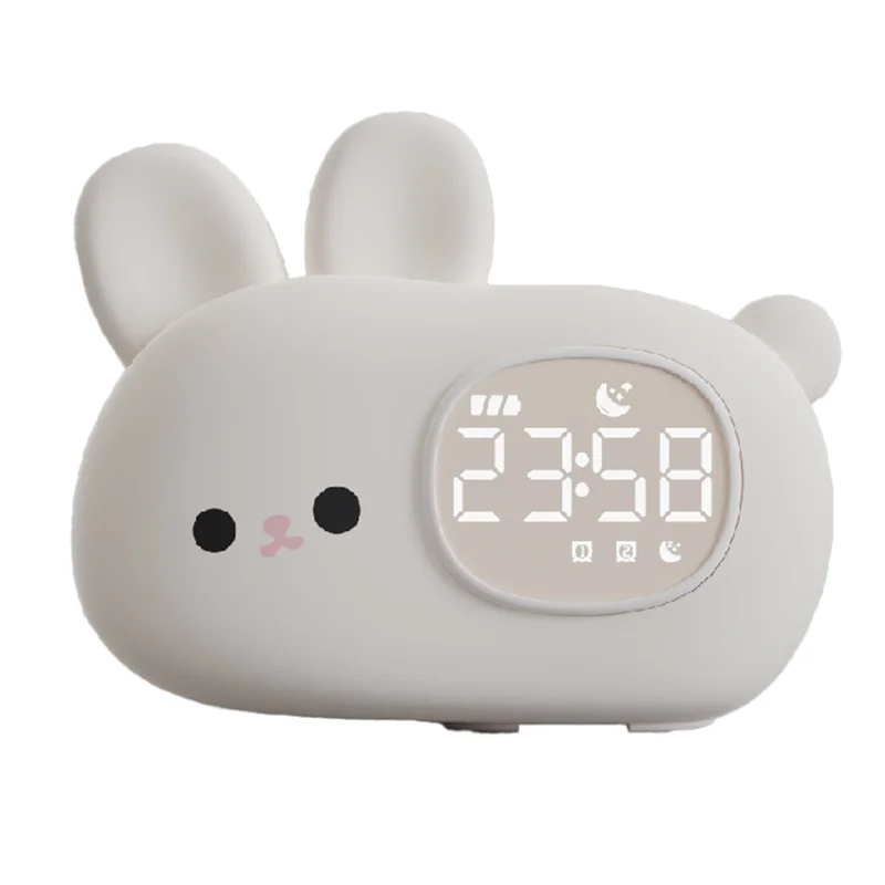 JABS-Cartoon Animal LED Alarm Clock Light Smart Alarm Clock Touch Control Sleep Soothing Light Sleep Training Clock