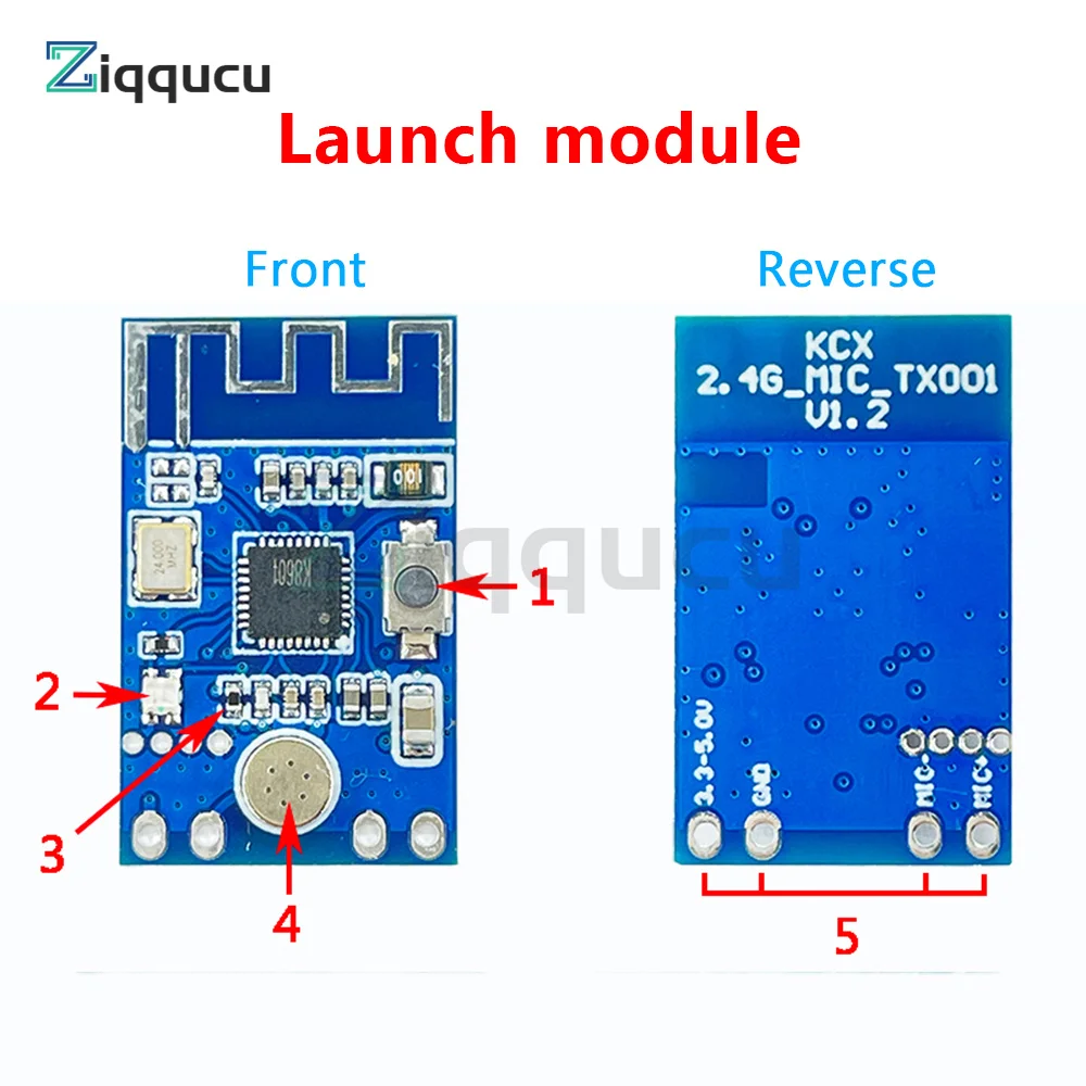 2.4G Wireless Microphone Audio Signal Transceiver Module Board 3.3-5.0V Receiving And Transmitting Module