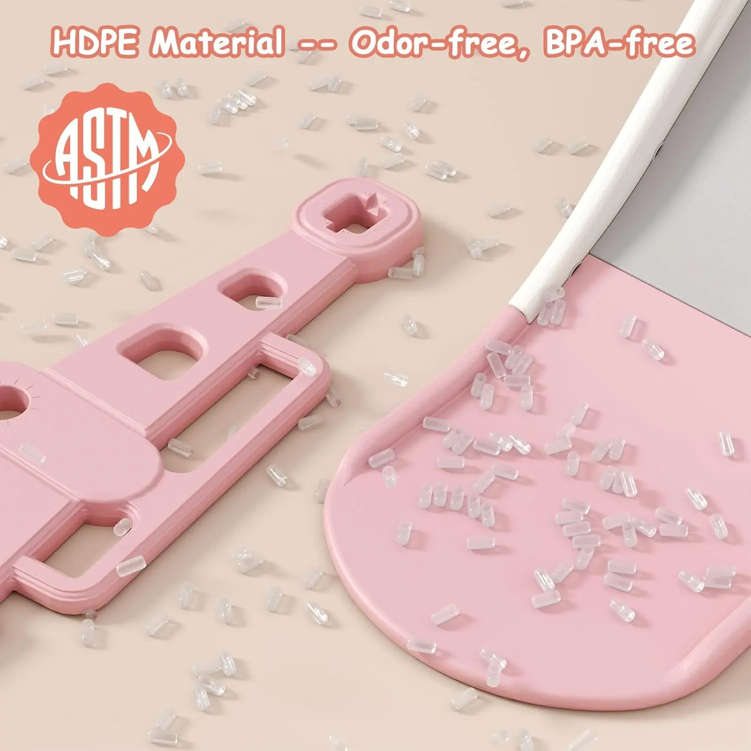 6-in-1 幼児用ブランコと滑り台セット、バスケットボール、サッカー、ゴルフゲーム付き、1～2歳向け、ピンクの屋内外プレイセット