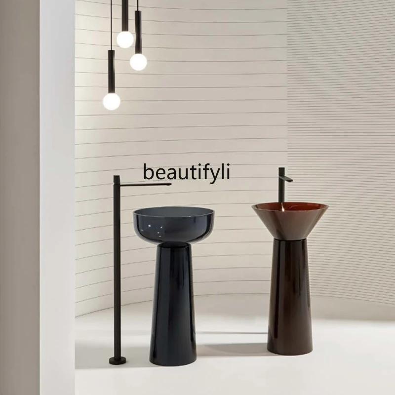 

Transparent color resin hotel B & B floor-to-ceiling wash basin Wash basin Wash table Column basin Pool customization