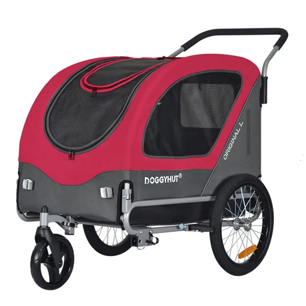 

Original Large Pet Bike Trailer & Stroller 2-in-1,for Dogs up to 78 lbs,Parking Brakes,Easy Folding Cart Frame,, Customized