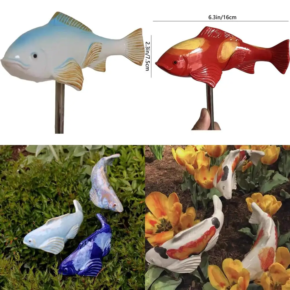 

Resin Koi Fish Garden Statues Set of 3, Outdoor Patio Yard Lawn Pond Decoration