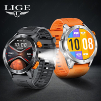 LIGE Men Smartwatch Health Monitoring Sport Smart Watch LED Flashlight Wireless Call Connect Phone IP68 Waterproof Watch Outdoor