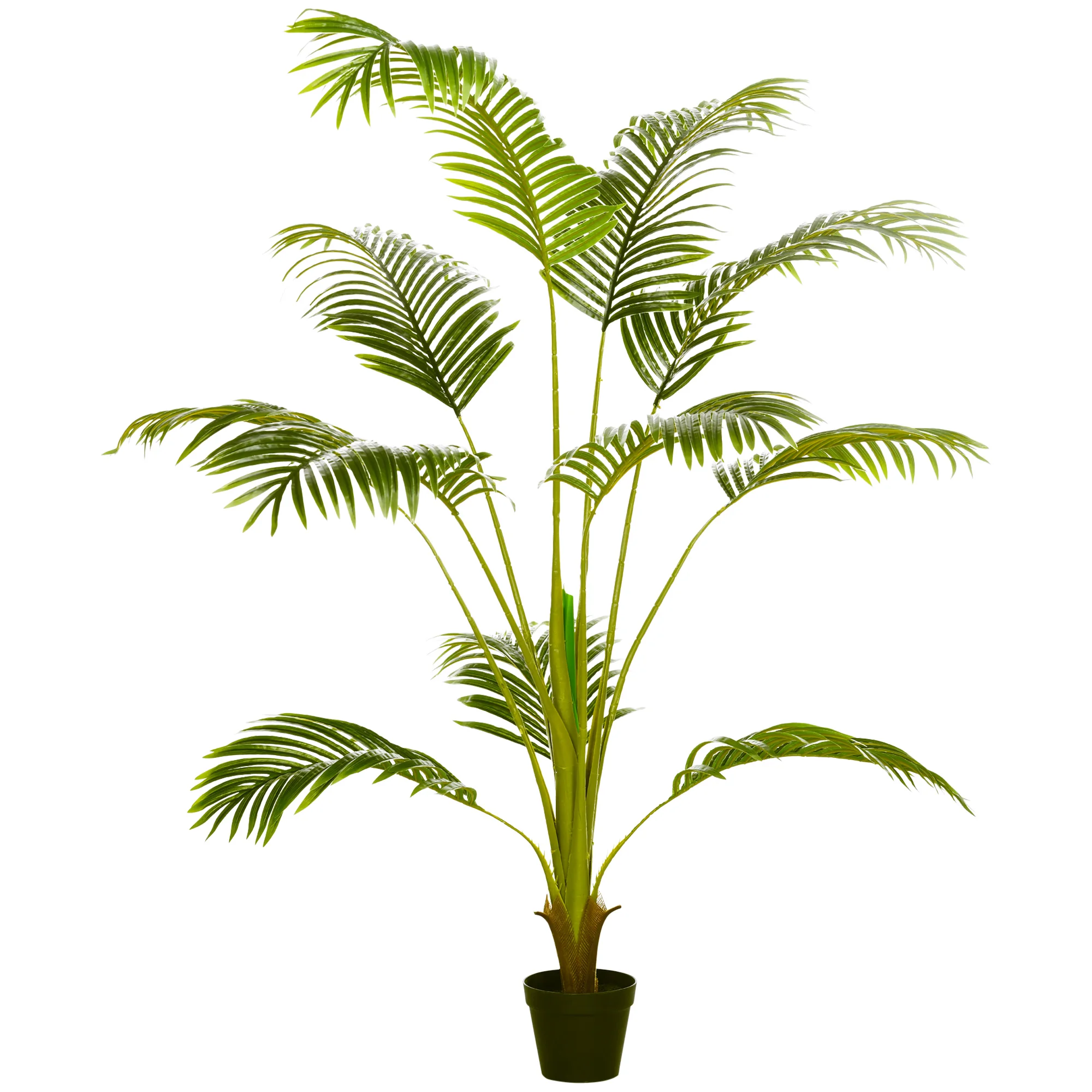 HOMCOM Artificial Areca palm tree 170 cm Artificial tree with 11 realistic leaves and plastic pot decoration for indoor and outdoor living room office balcony Ø 15x170 cm Green