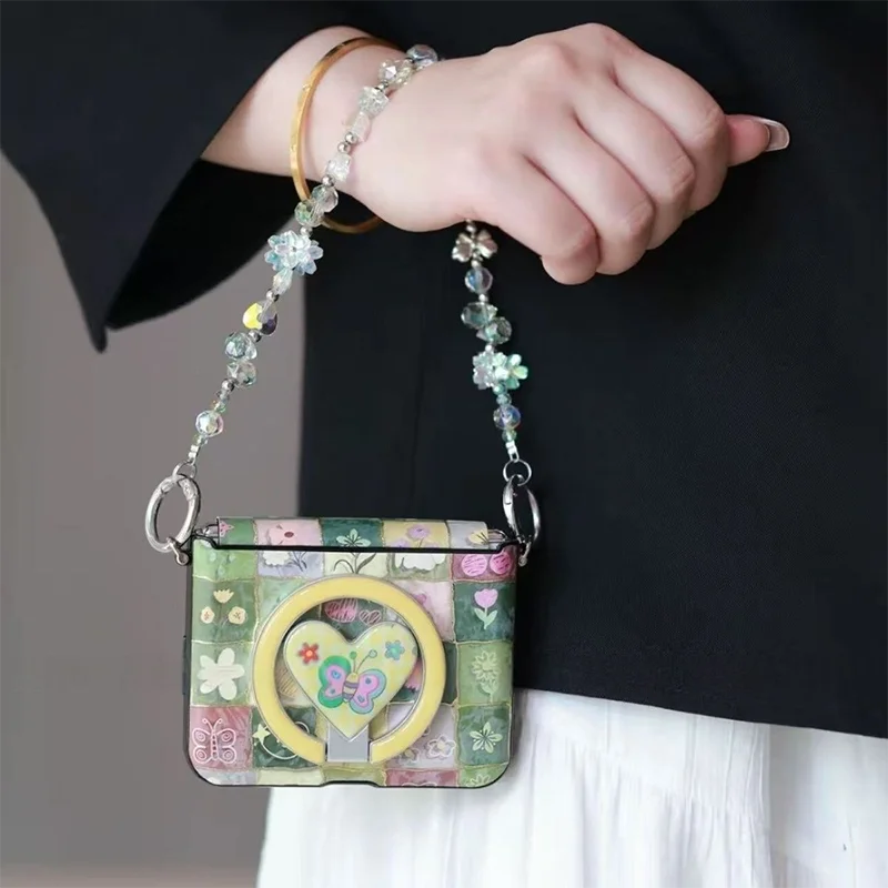 For Xiaomi Mix Flip Case Magnetic Ring Stand Leather Phone Case For Xiaomi Mix Flip 2 Funda Vintage Floral Butterfly Pattern