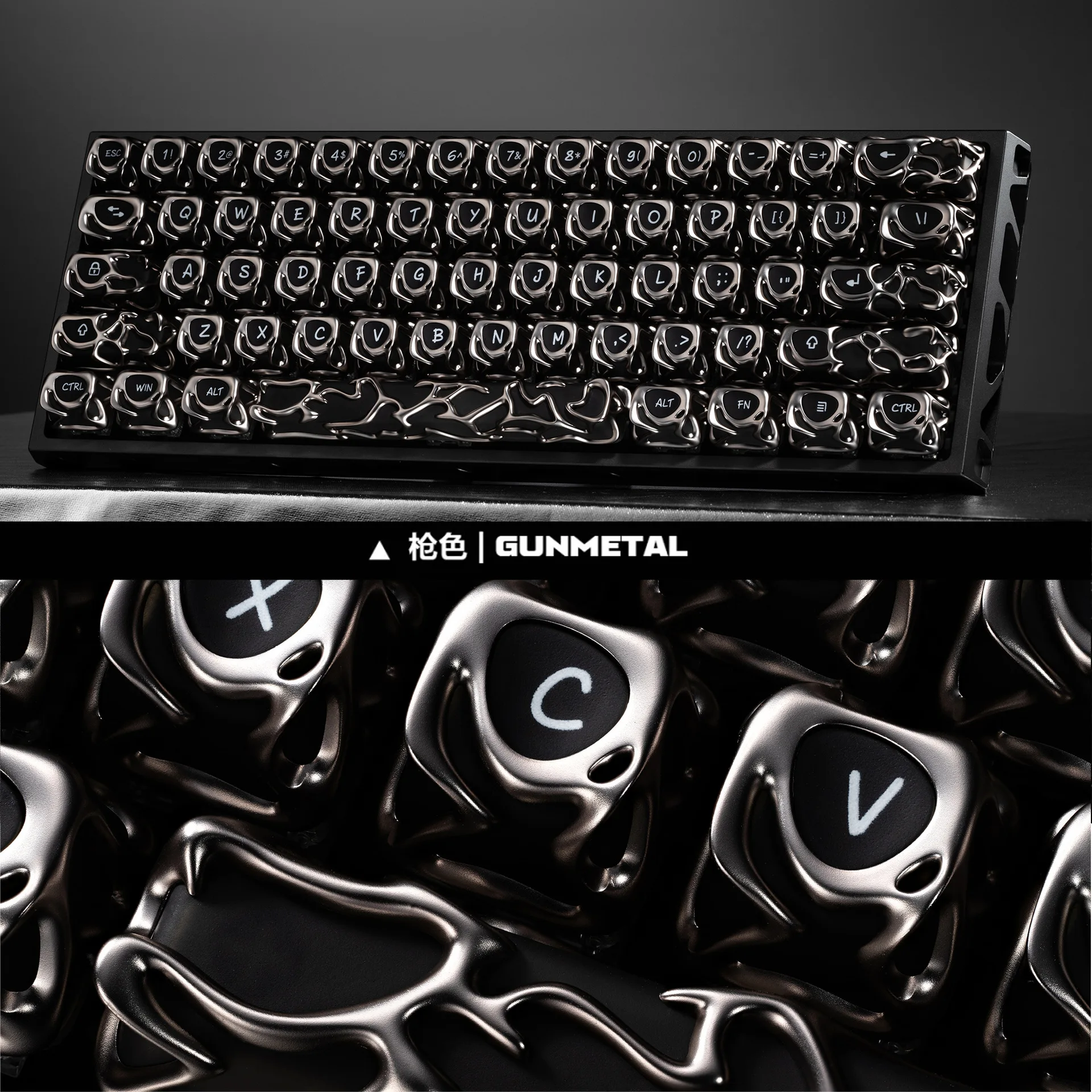 

Venom Keycap Metal texture Misty personalized creative Hollow and transparent engraved mechanical keyboard keycap box