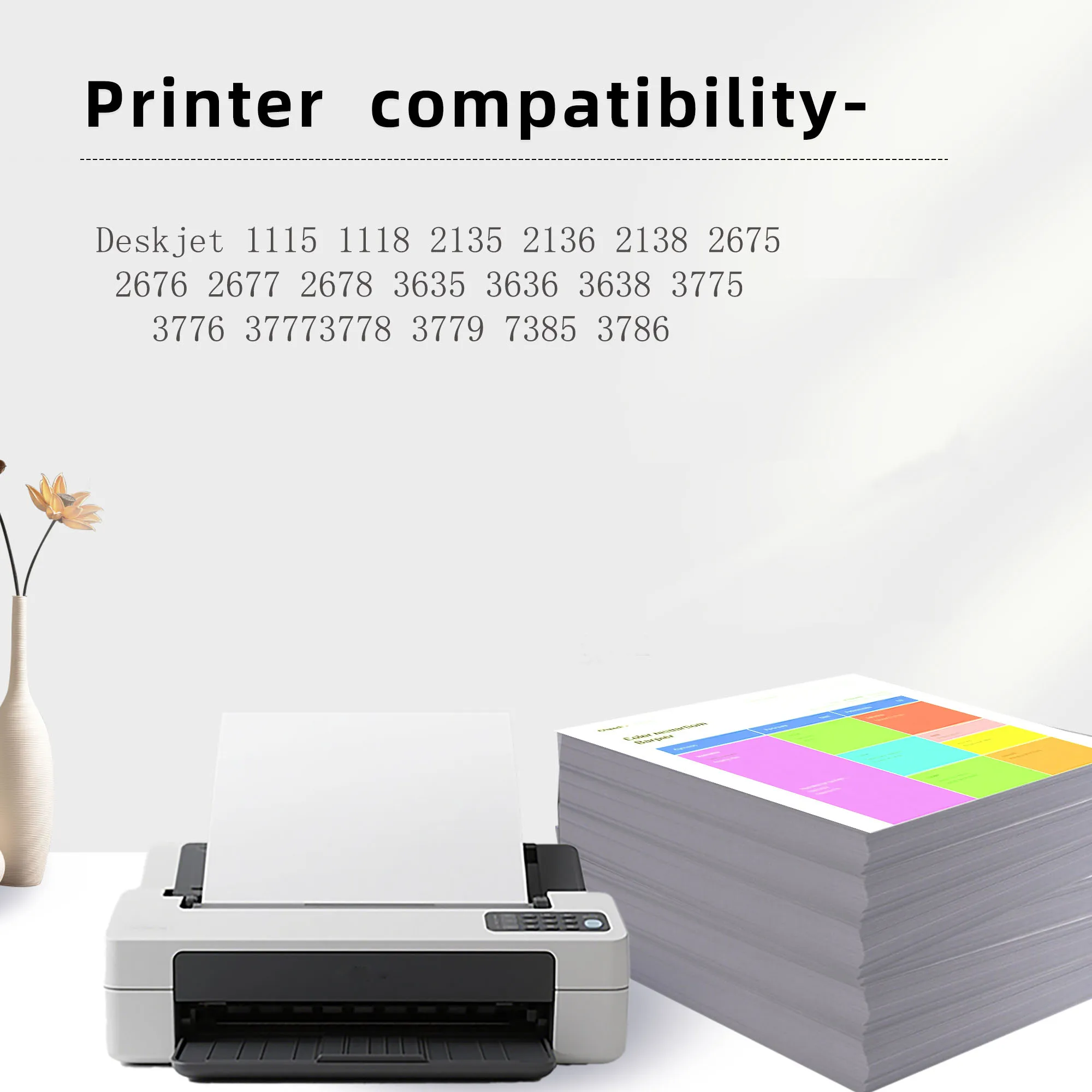 680XL color Ink Cartridges replacement for Black and Color Ink Cartridge Combo Pack compatible for Deskjet 1115 1118 2135 2675