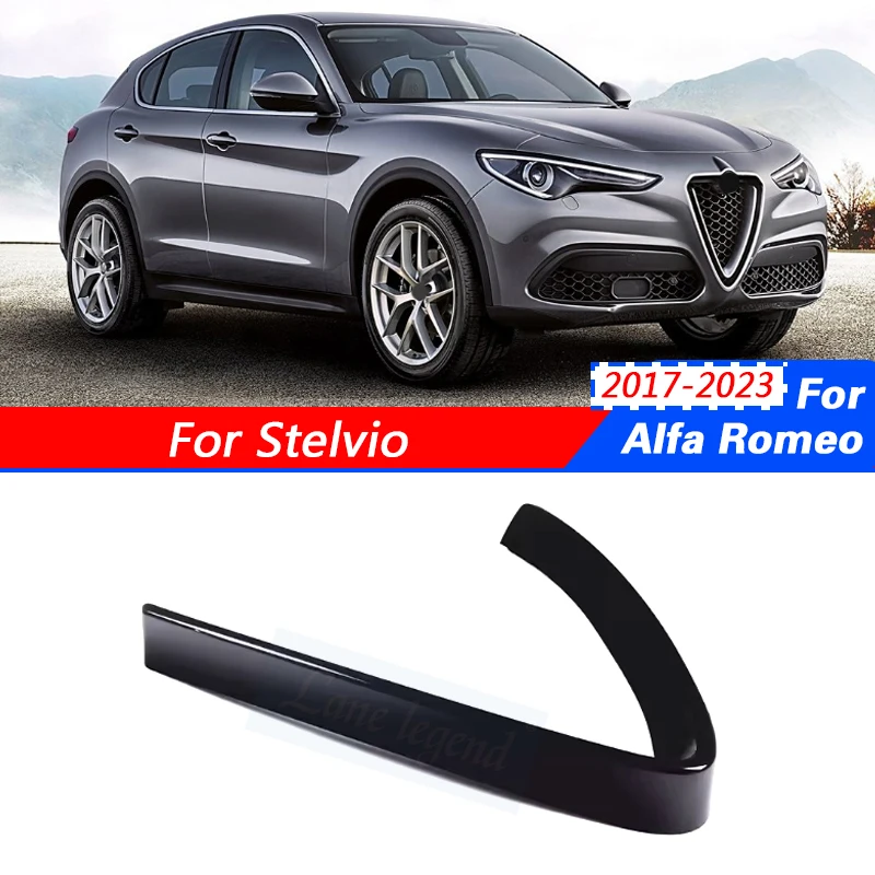 

High-end Upgrade Bumper Grill Trim V Shape Frame Decoration Bright Black Replacement for Alfa Romeo Stelvio 2017-2023