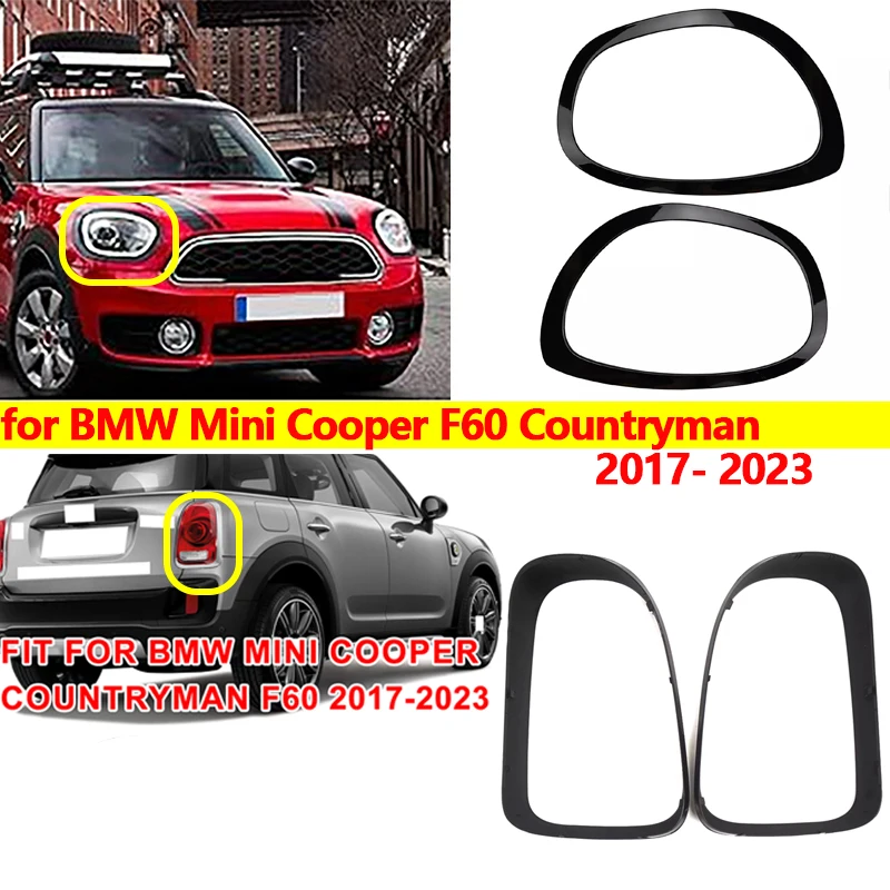 

2Pcs Front and Tail light Cover Decorative Frame for BMW Mini Cooper F60 Countryman 2017- 2023 Car Headlight Cover