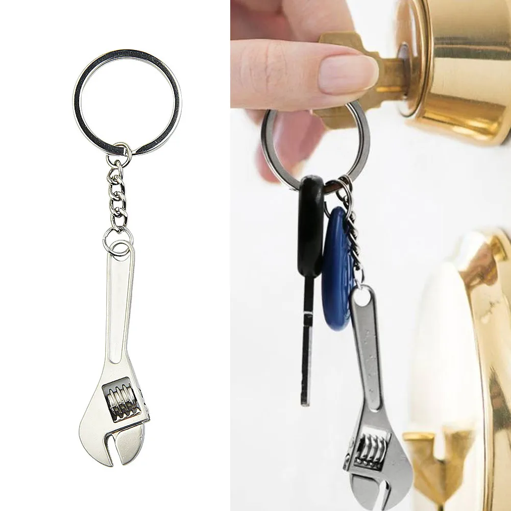 

1pc Brand New And High Quality Car Metal Wrench Design Style Key Chain Creative Fashion Silver Compact Keychai Fashion Gifts