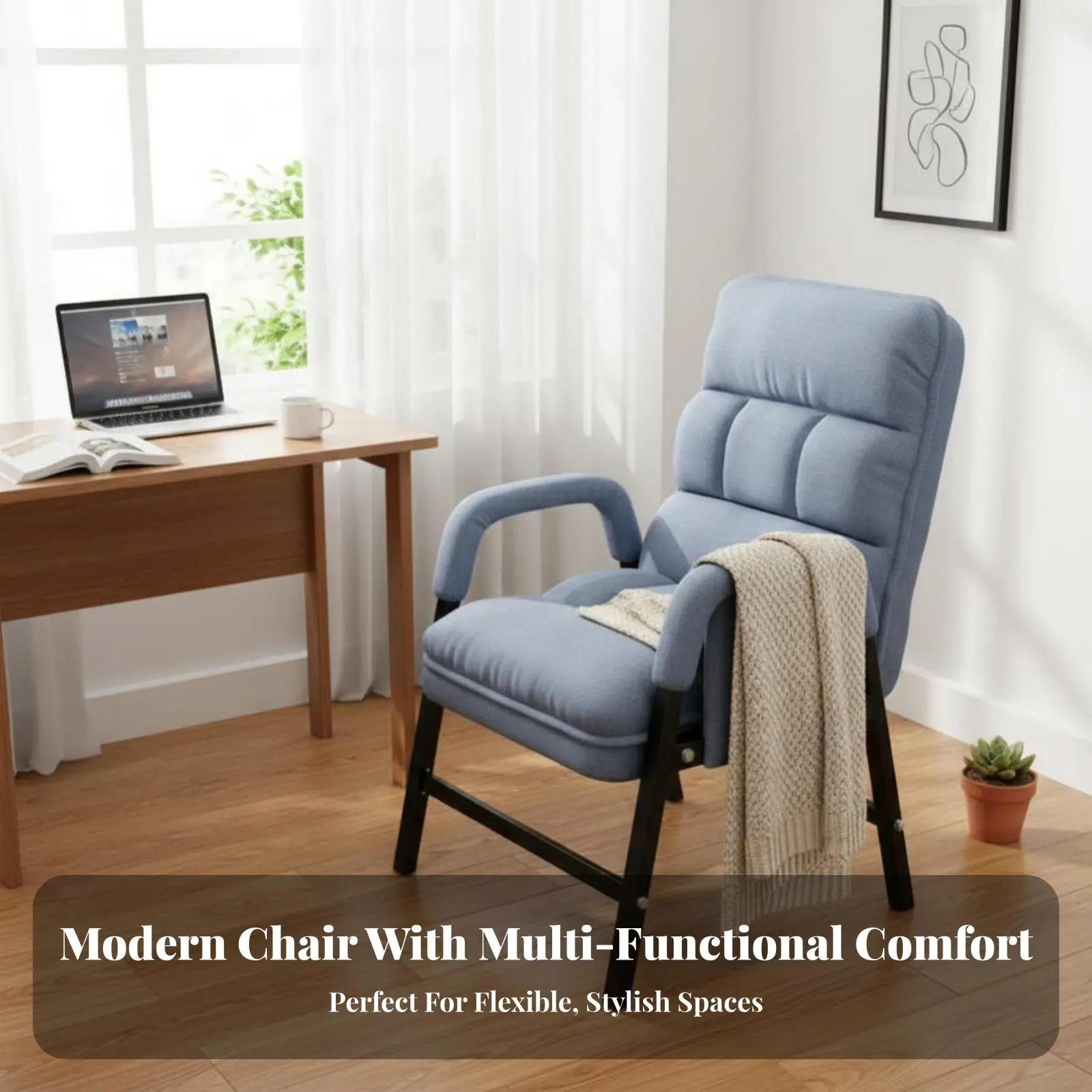 

Adjustable Padded Floor Lounger Space-Saving Folding Recliner Multi-Positional Ergonomic Support for Adults, Meditators, Bedroom