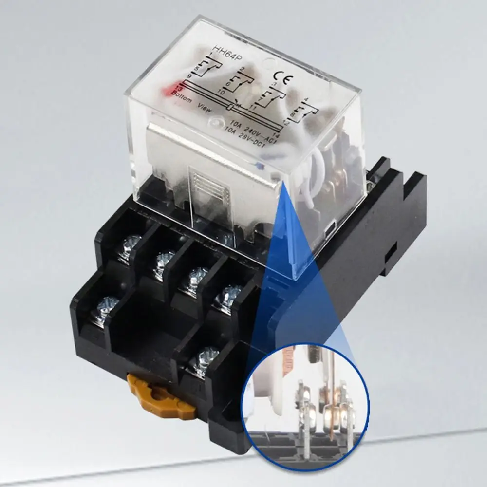 Industrial HH62P Power Relay High Current 12/24/220V DPDT Relay Universal Electromagnetic Relay Electronics