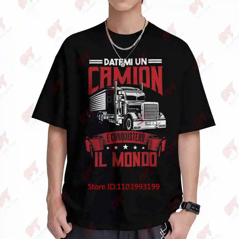 Italian Trucker Slogan Heavy Duty Semi Truck Driver Short Sleeve Tee 100% Cotton T-Shirt