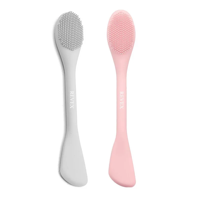Silicone Face Mask Applicator,Face Scrubber,Exfoliating Pore Scrubber,Pore Cleaning Brush,2Pcs Mask Applicator Tool for Facial Mud,Face Brush for Women Men.(Pink+Gray)