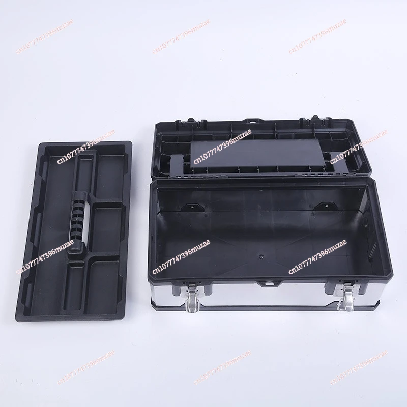 Hardware Toolbox Double Layer Portable Plastic Stainless Steel Toolbox Multifunctional Household Repair Parts Toolbox