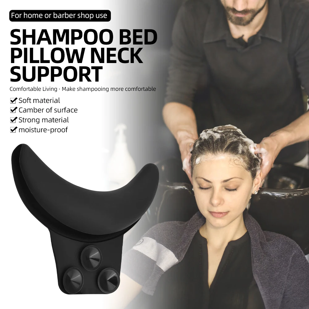 

New Ergonomic Shampoo Bed Neck Support Pillow, Waterproof Silicone Salon Hair Washing Neck Cushion For Barber Hair Basin