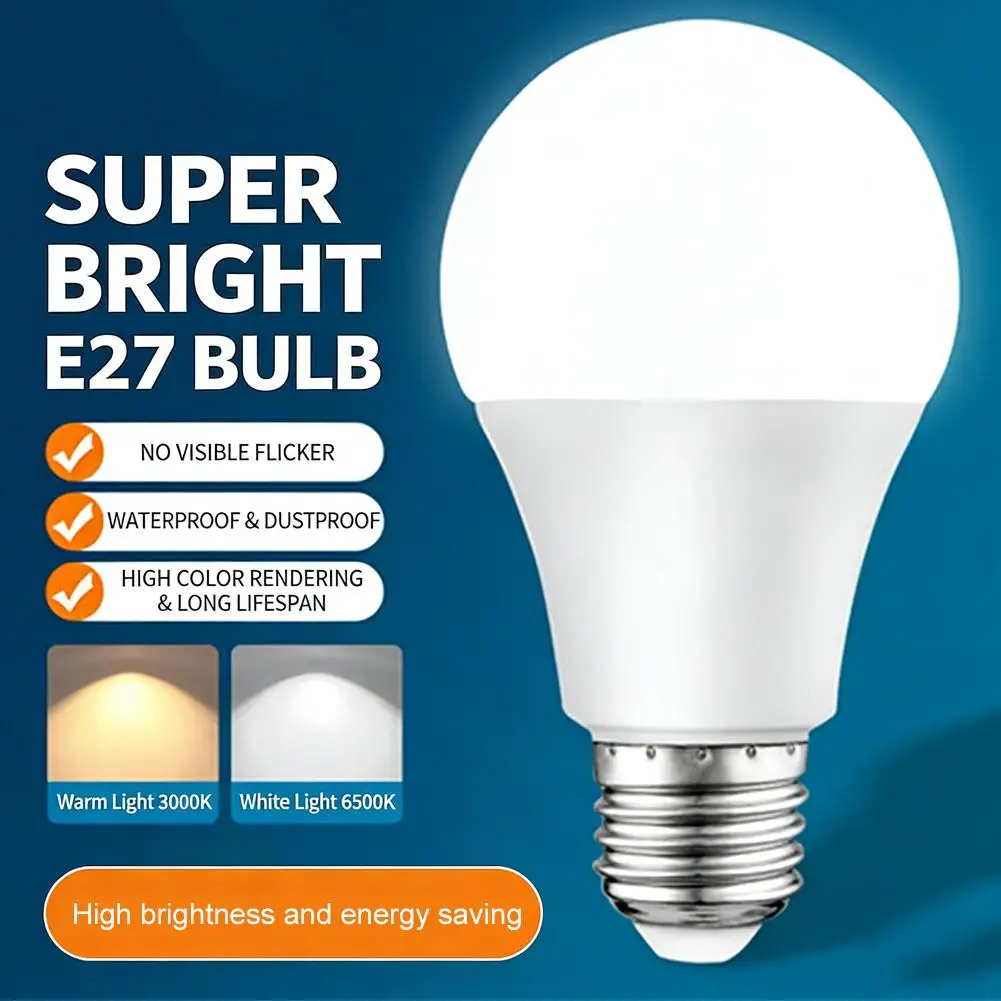 3/7/12/25W E27 LED Bulb Super Bright Waterproof Energy Saving Light Bulb High CRI, for Home, Kitchen, Office Lighting