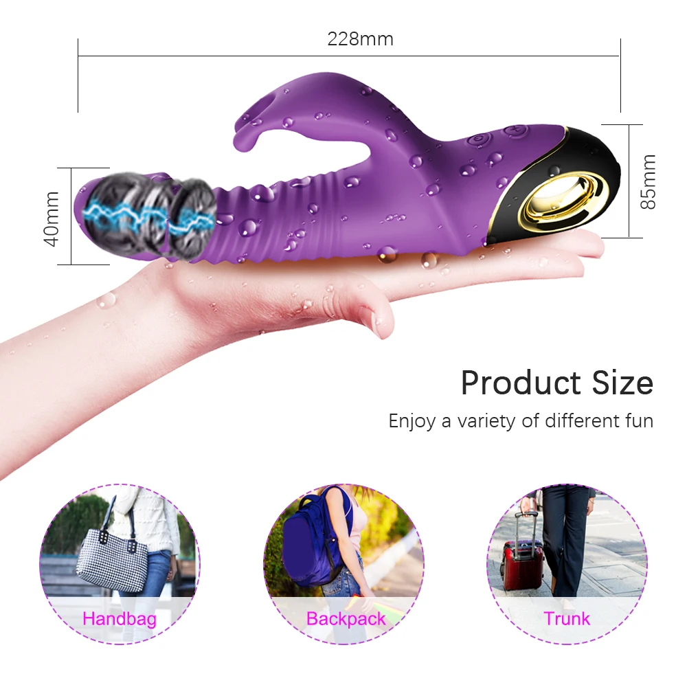 2024 G Spot Dildo Rabbit Thrusting Vibrator for Women 9 Vibration Female Vagina Clitoris Anal Masturbator Massager Sex Toys Shop