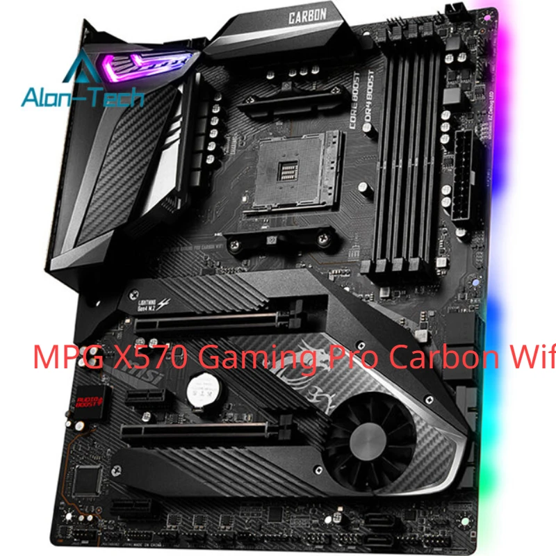 Computer Gaming Motherboard, M-I, MPG, X570, GAMING PRO, CARBONO WIFI, Dddr4, Amd, CPU, Desktop, Suporte da placa principal