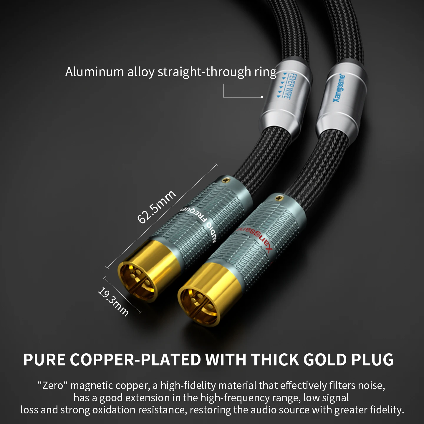 Xangsane XS-DY2XLR  Single Crystal Copper-Gold Coated Balanced Cable XLR for CD Amplifier Decoding XLR Audio Cable