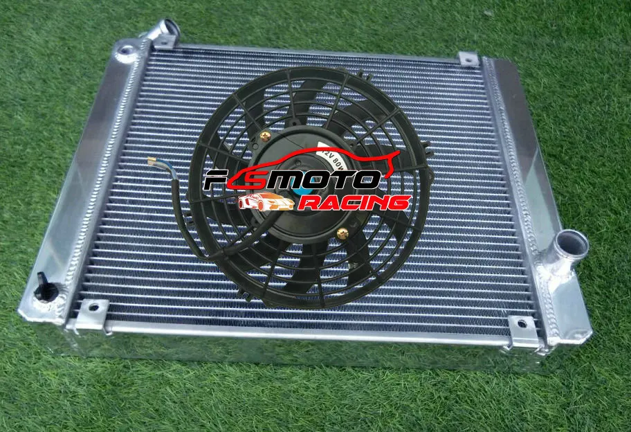 62MM 3 ROW Aluminium Radiator + Fan For Triumph Stag 3.0L V8 Mark 2 MK2 II 1972-1977 1973 1974 1975 1976 Manual MT