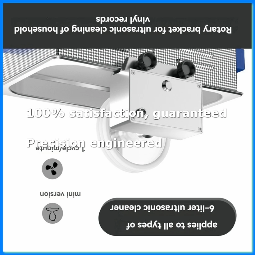 6L Ultrasonic Vinyl Record Washer with Bracket Vinyl Rotating Cleaner for Wash 7-12 Inch LP EP Discs 1 RPM/MIN-BCBW