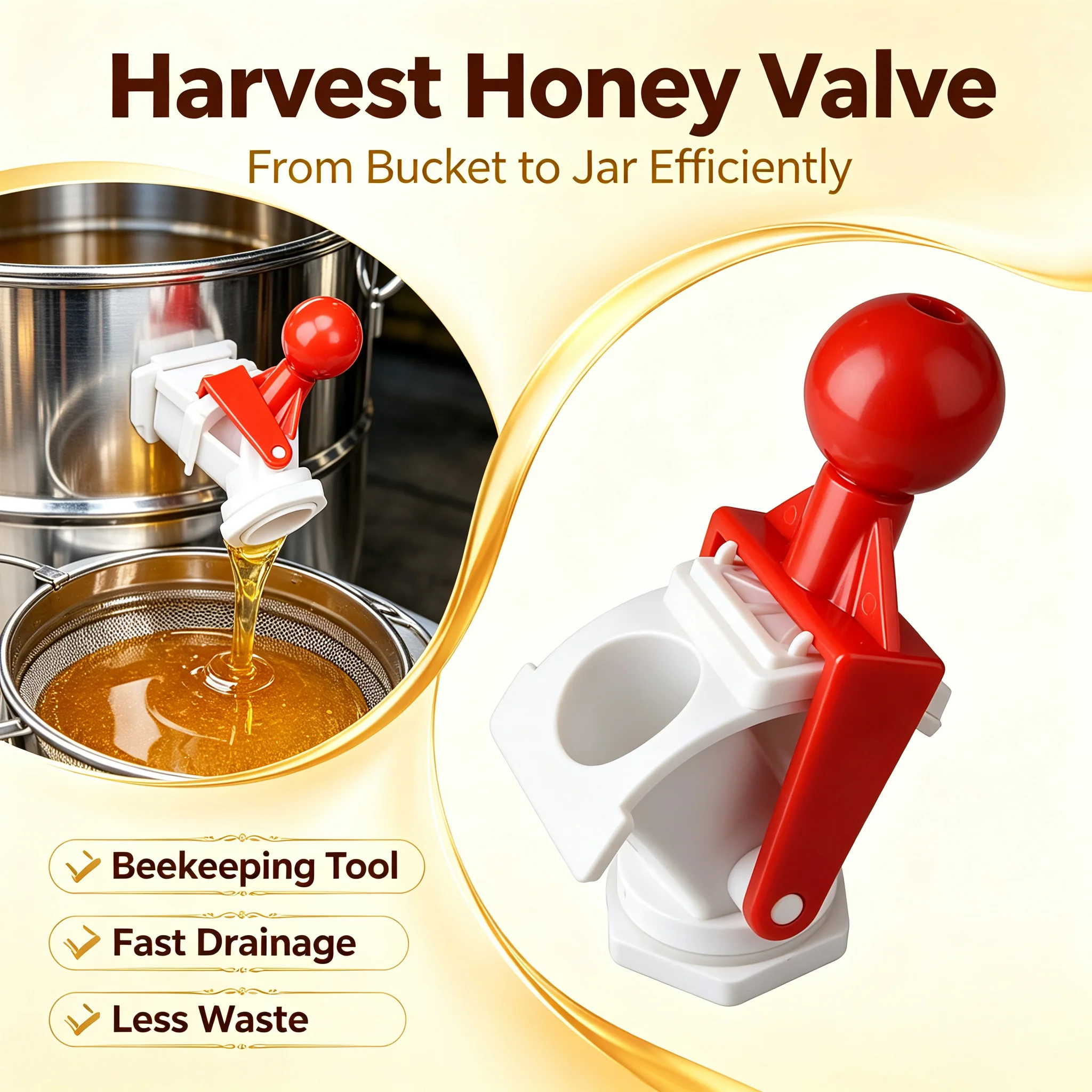 Honey Processing Beekeeping Supplies Plastic Honey Gate Drain Tap Valve With Screwdriver Universal Honey Extractor Spare Part
