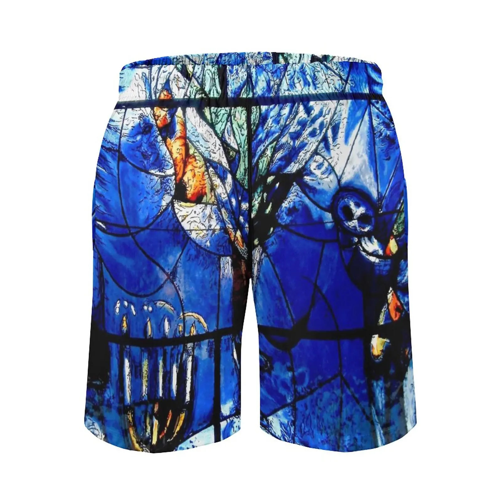 Marc Chagall Glas Panel männer Strand Shorts Schnell Trocknend Reise Badeanzug Badehose Surf Hosen Sport Hosen Menorah Baum Blau strand