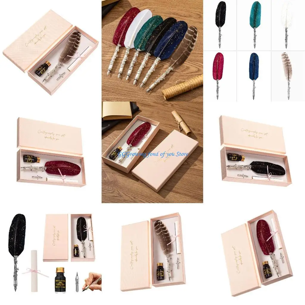 

H9EB Vintage Dip Pen for Gothic Art Signatures Gift