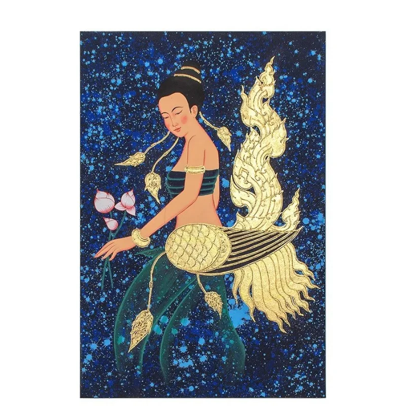 Thai hand-painted gold foil painting beautiful woman human body restaurant decorative painting health club beauty salon