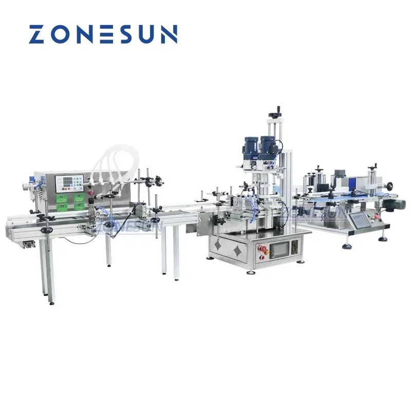 ZONESUN Автоматическая линия по производству этикетировочной машины для бутылок с жидким мылом и маслом для напитков