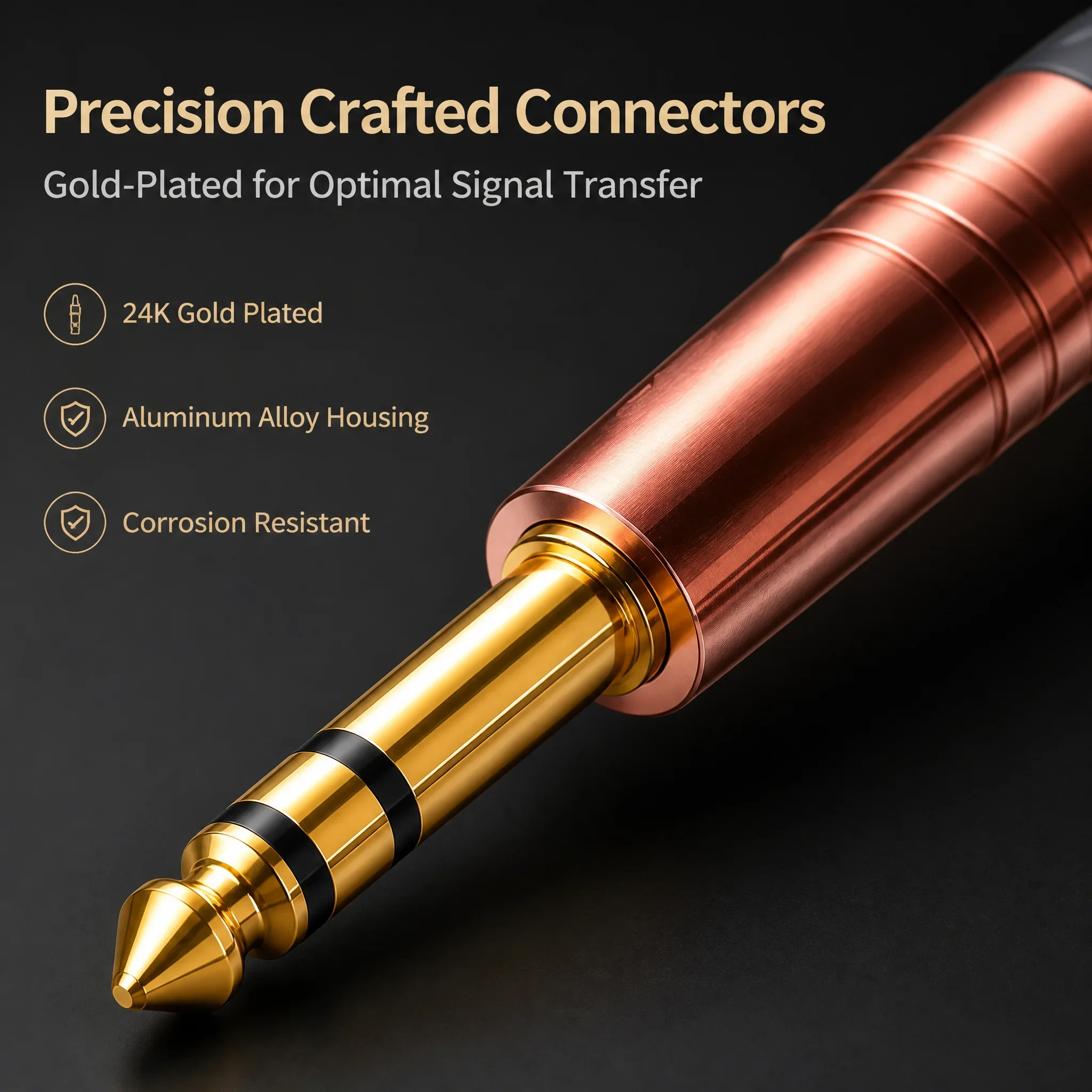 6.35mm TRS Audio Cable 1/4 Inch Gold Plated OFC Balanced Stereo Audio Cord for Electric Guitar Digital Piano Synthesizer Mixer
